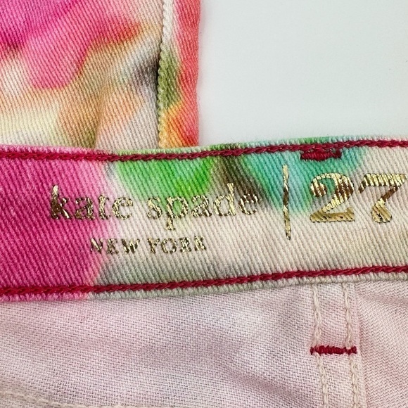 KATE Spade NY Broome Street Capri Bright Watercolor Play Hooky Jeans Size 27 - Picture 9 of 16